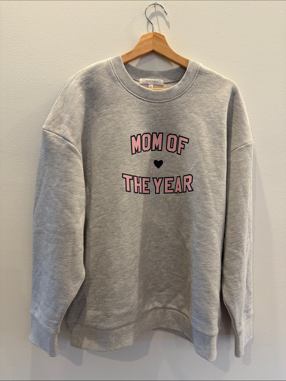 Favorite Daughter "Mom of the Year" Heather Grey Pullover Sweatshirt Size L